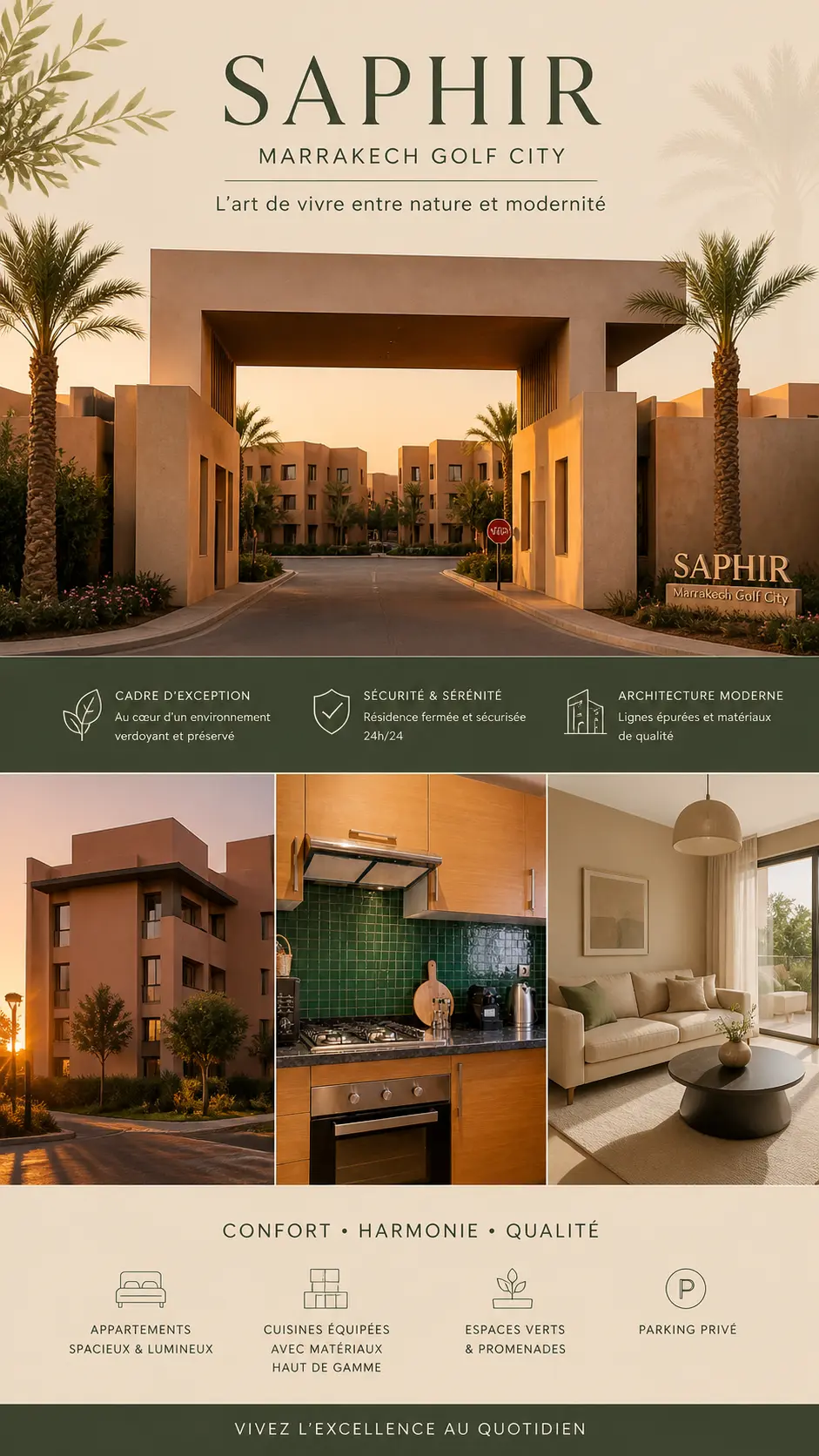 Affiche Appartement Marrakech golf City Marrakech visuel Photographe Immobilier.